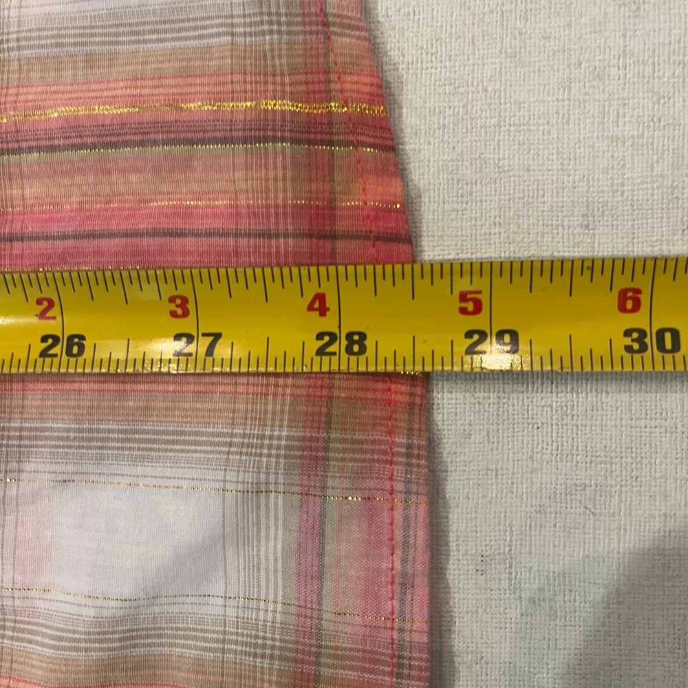 Vintage Y2K style Wrangler Pink metallic plaid lace accented sleeveless Shirt. - Picture 7 of 7
